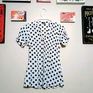 Maurice's Black & White Polka Dot Top